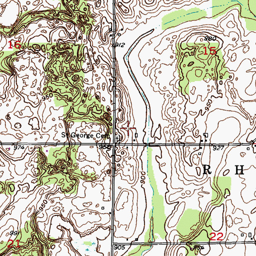 Topographic Map of Town of Rhine, WI