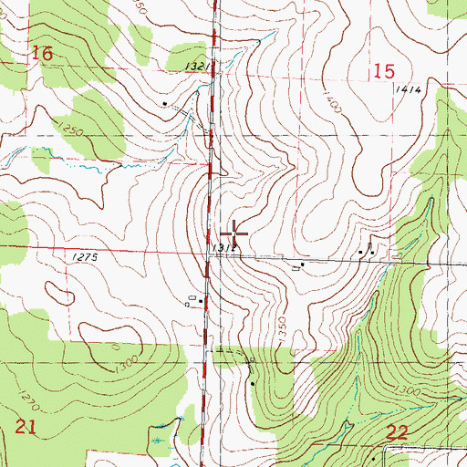 Topographic Map of Town of Rib Falls, WI
