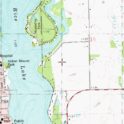 Topographic Map of Town of Rice Lake, WI
