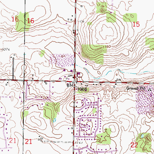 Topographic Map of Village of Richfield, WI