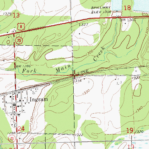 Topographic Map of Town of Richland, WI