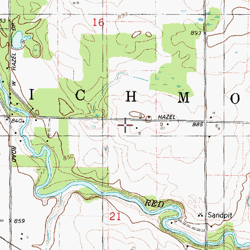 Topographic Map of Town of Richmond, WI
