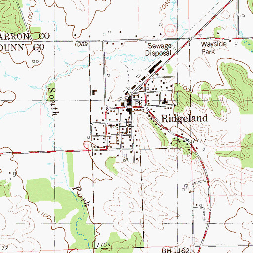 Topographic Map of Village of Ridgeland, WI
