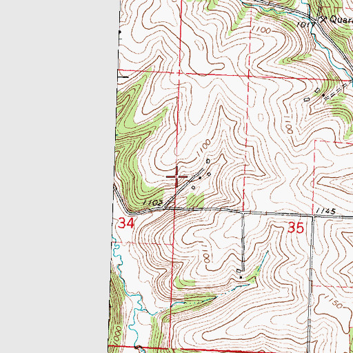 Topographic Map of Town of Ridgeway, WI