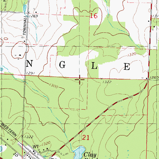 Topographic Map of Town of Ringle, WI