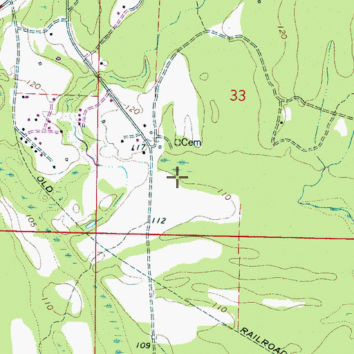Topographic Map of Gotes Cemetery, AL