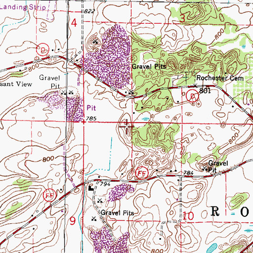 Topographic Map of Town of Rochester (historical), WI