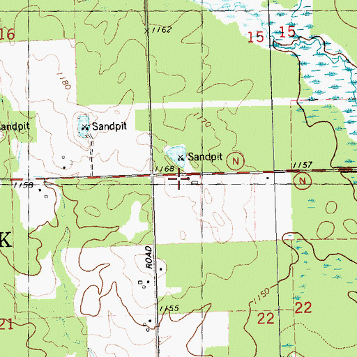 Topographic Map of Town of Rock, WI