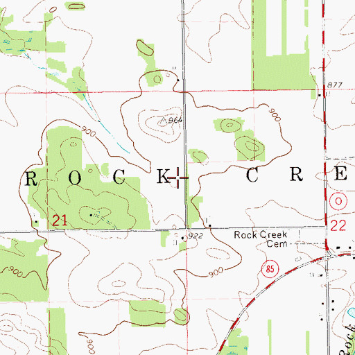 Topographic Map of Town of Rock Creek, WI