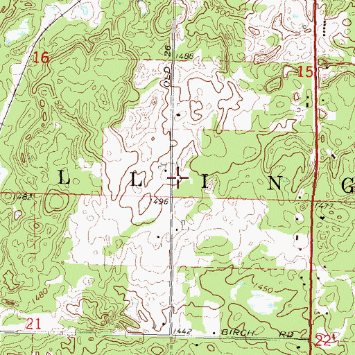 Topographic Map of Town of Rolling, WI