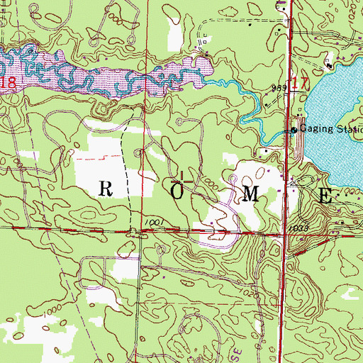 Topographic Map of Town of Rome, WI