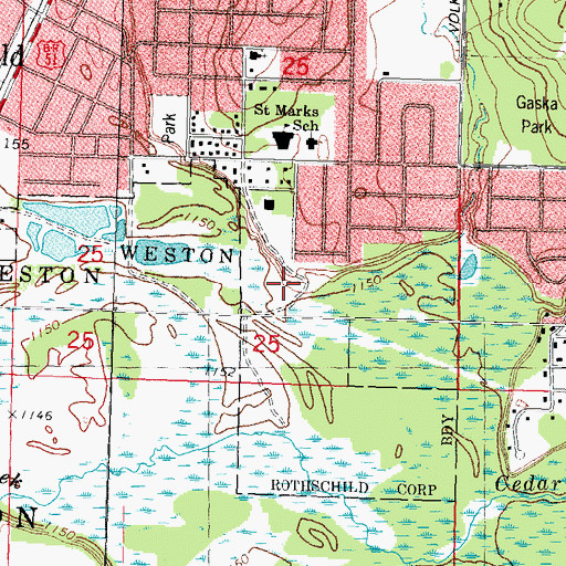 Topographic Map of Village of Rothschild, WI