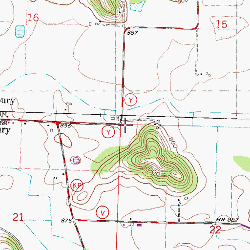 Topographic Map of Town of Roxbury, WI