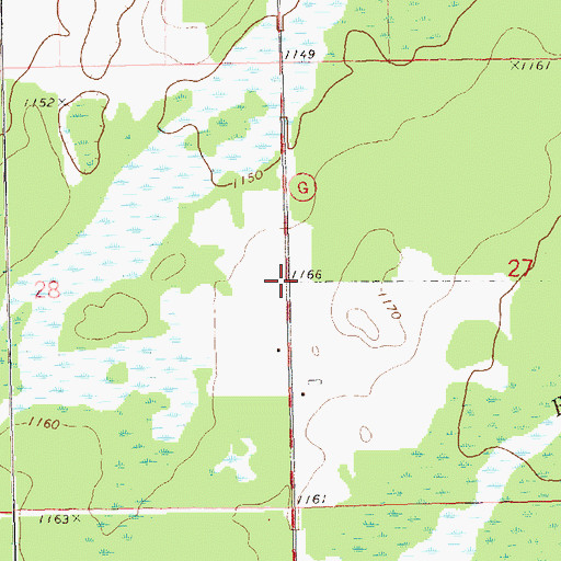 Topographic Map of Town of Ruby, WI
