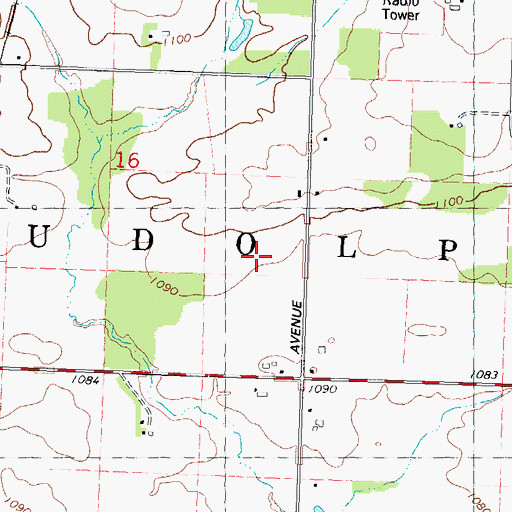 Topographic Map of Town of Rudolph, WI