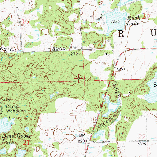 Topographic Map of Town of Rusk, WI