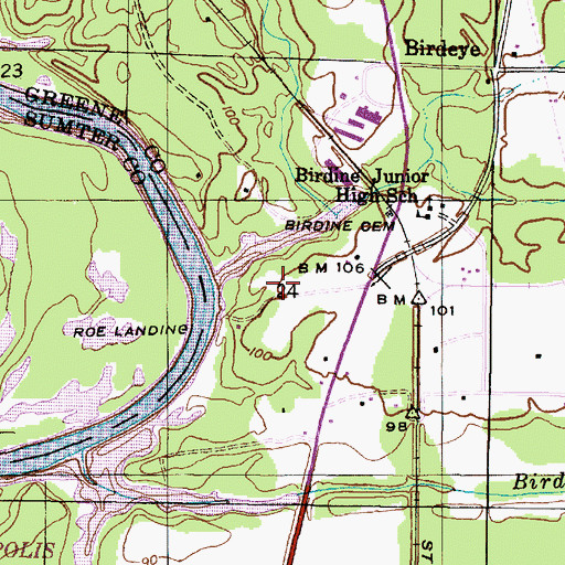 Topographic Map of Logan Cemetery, AL