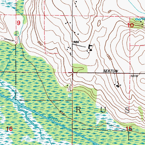 Topographic Map of Town of Russell, WI