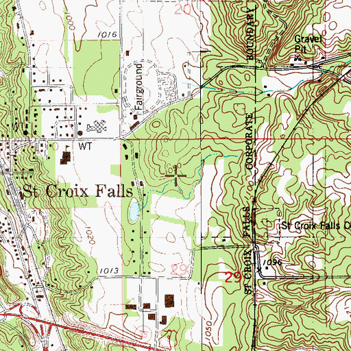 Topographic Map of City of Saint Croix Falls, WI