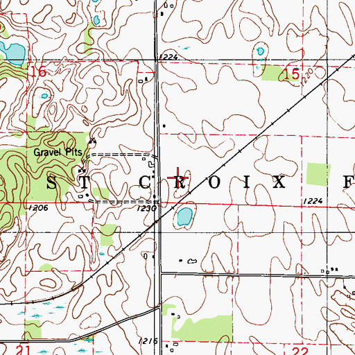 Topographic Map of Town of Saint Croix Falls, WI
