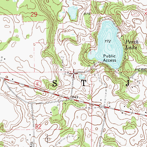Topographic Map of Town of Saint Joseph, WI