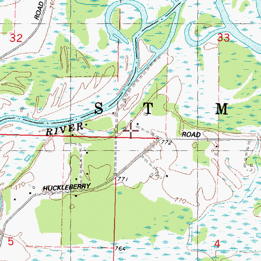 Topographic Map of Town of Saint Marie, WI