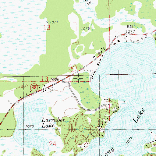 Topographic Map of Town of Sampson, WI