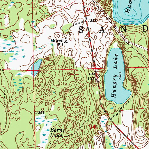 Topographic Map of Town of Sand Lake, WI