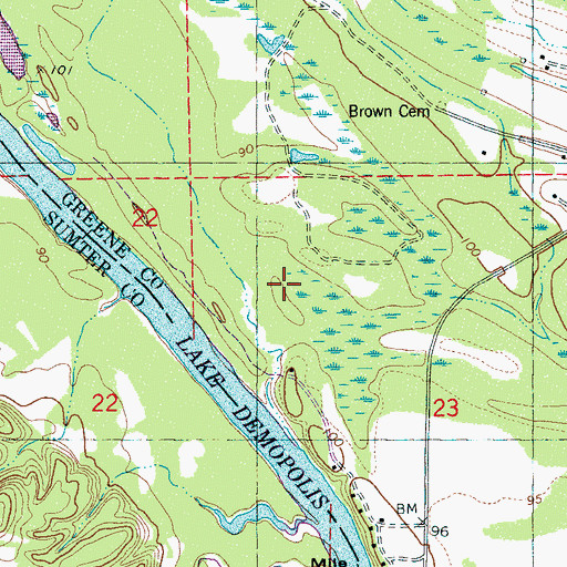 Topographic Map of Neal Cemetery, AL