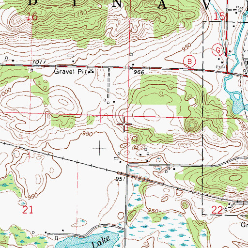 Topographic Map of Town of Scandinavia, WI