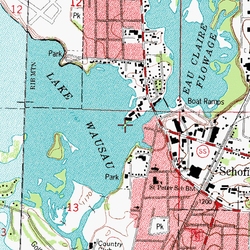 Topographic Map of City of Schofield, WI