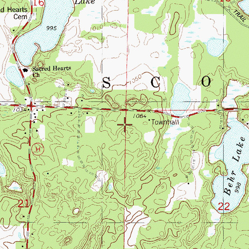 Topographic Map of Town of Scott, WI