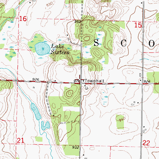 Topographic Map of Town of Scott, WI