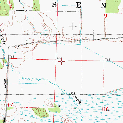 Topographic Map of Town of Seneca, WI