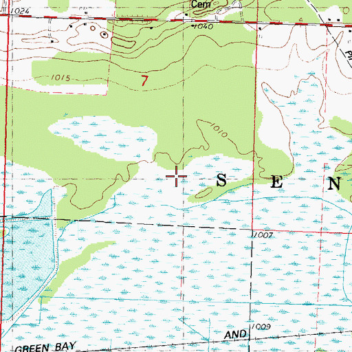 Topographic Map of Town of Seneca, WI