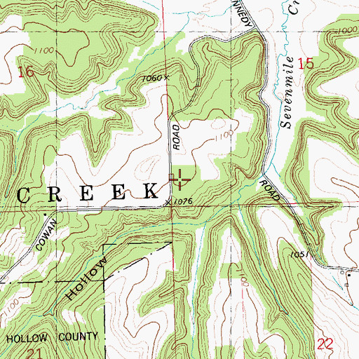 Topographic Map of Town of Seven Mile Creek, WI