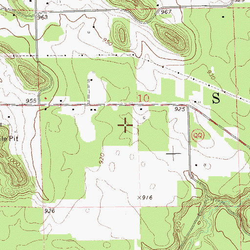 Topographic Map of Town of Seymour, WI