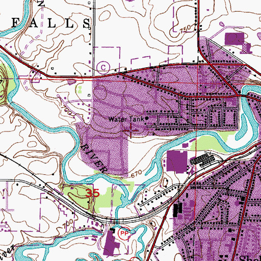 Topographic Map of City of Sheboygan Falls, WI