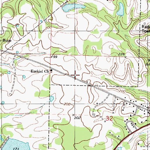 Topographic Map of Peter J Kirksey Area Vocational Center, AL