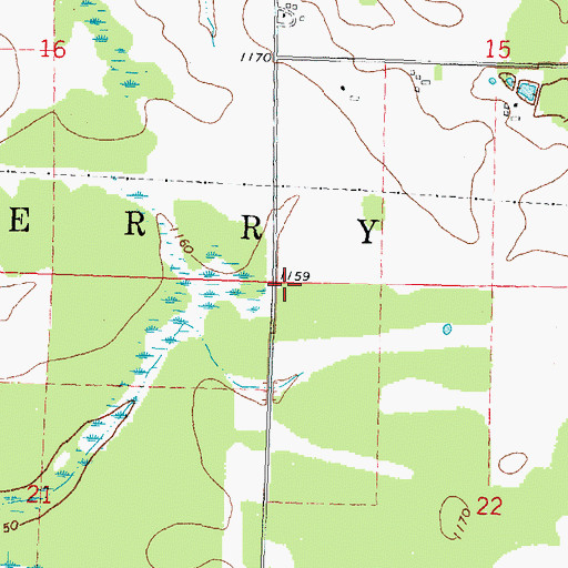 Topographic Map of Town of Sherry, WI