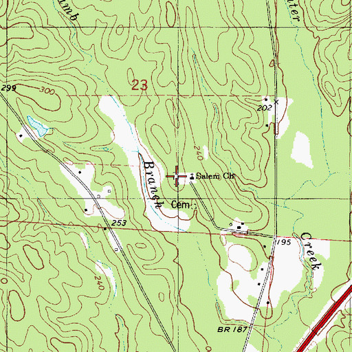 Topographic Map of Salem Cemetery, AL