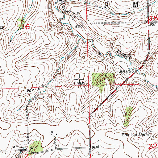 Topographic Map of Town of Smelser, WI