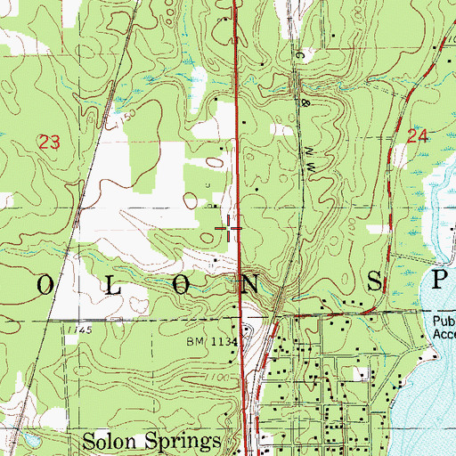Topographic Map of Town of Solon Springs, WI