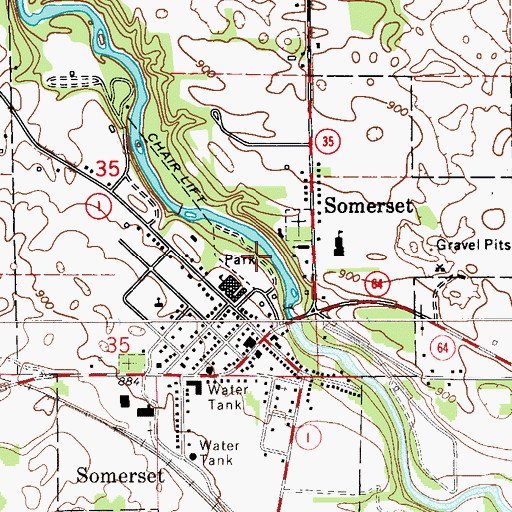 Topographic Map of Village of Somerset, WI