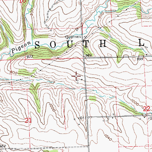 Topographic Map of Town of South Lancaster, WI