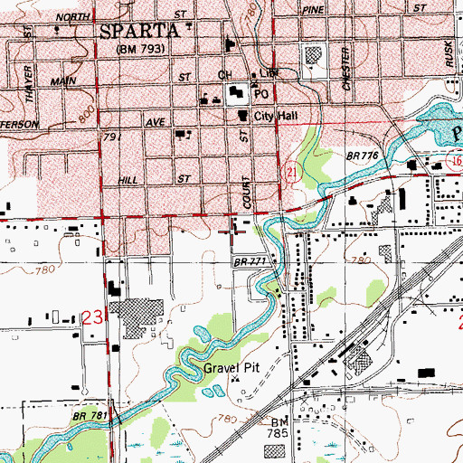 Topographic Map of City of Sparta, WI