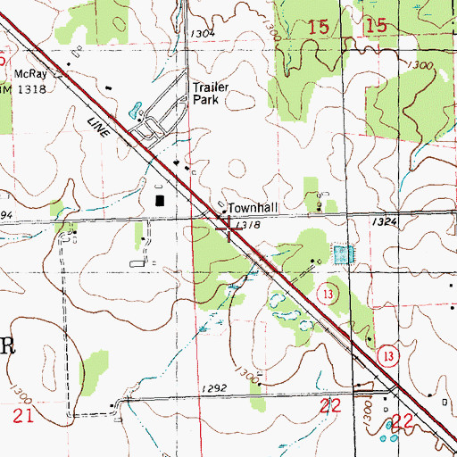 Topographic Map of Town of Spencer, WI
