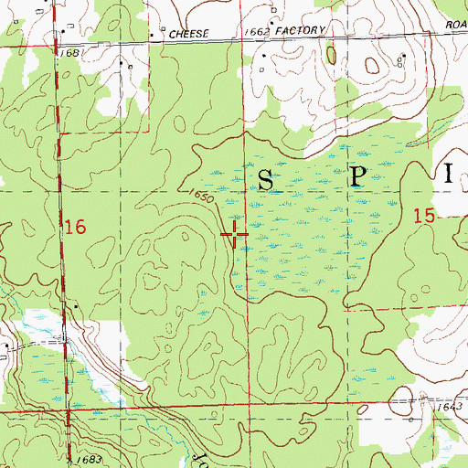 Topographic Map of Town of Spirit, WI