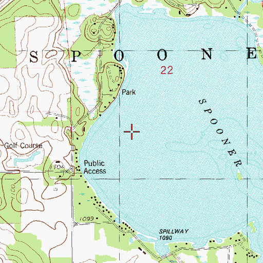 Topographic Map of Town of Spooner, WI