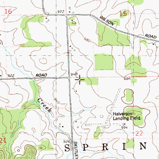 Topographic Map of Town of Springfield, WI
